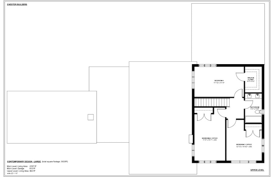 Second Level Floor Plan of The Nest- Bowen's Brook Ocean Estates